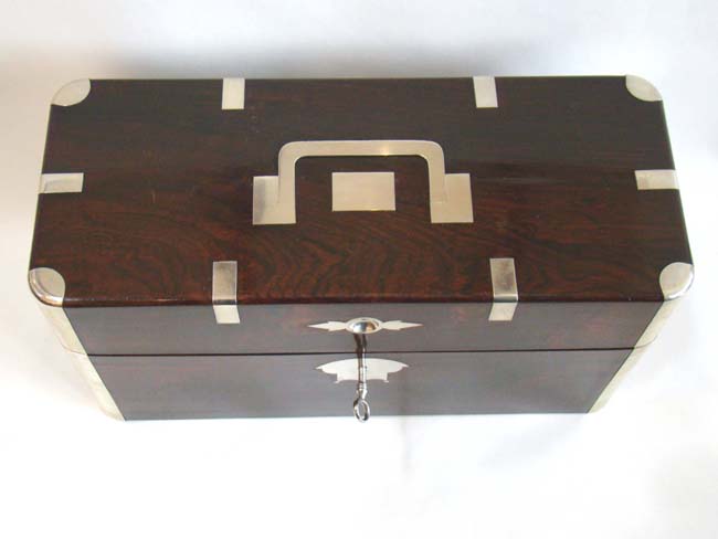 A Magnificent Silver Mounted Rosewood Tea Caddy Box circa 1810 — image 4